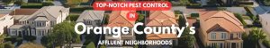 Aerial view of affluent Orange County homes