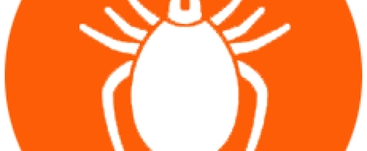Black tick icon inside orange circle